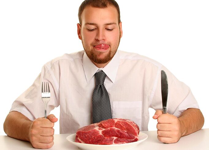 Viande rouge dans l'alimentation d'un homme. 